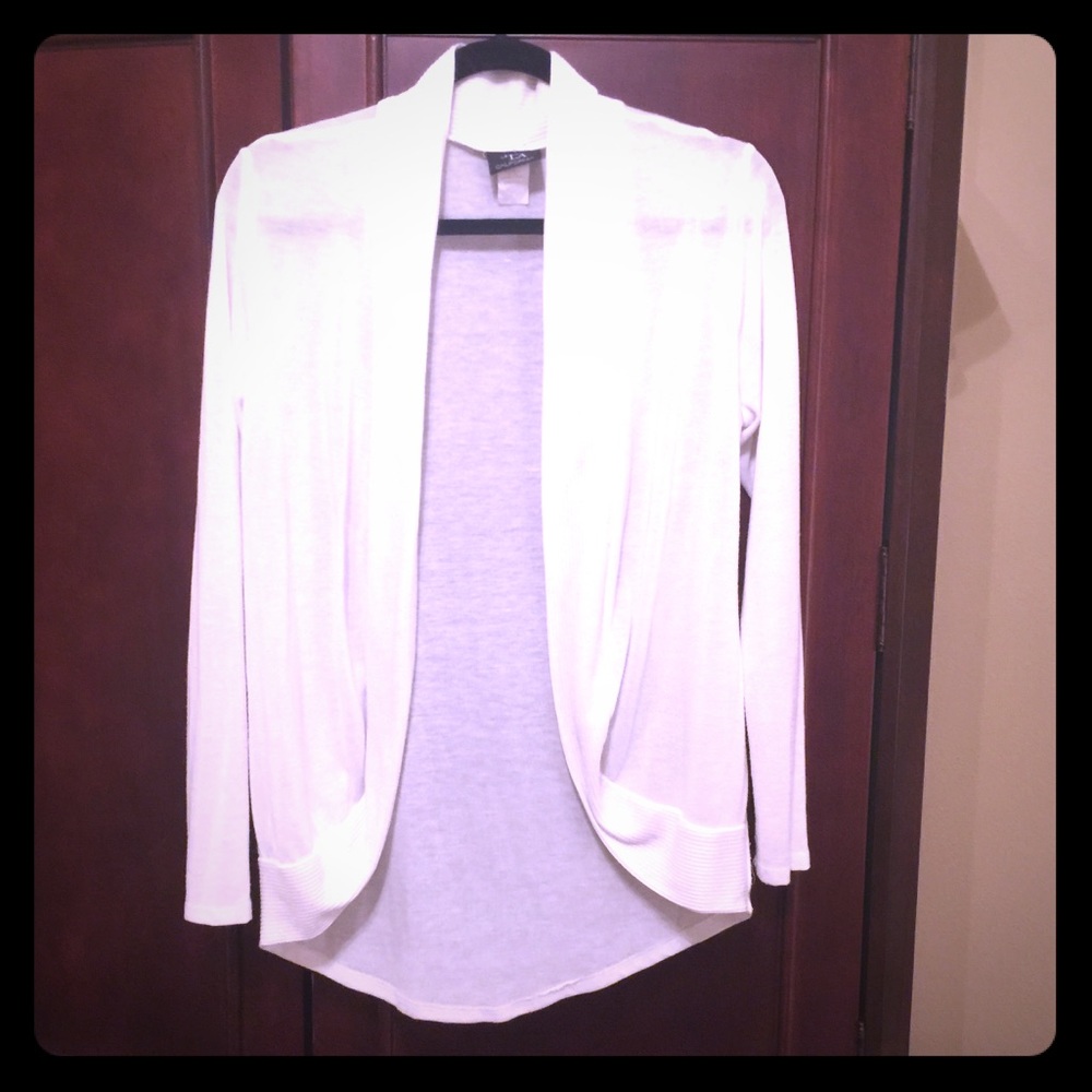 White Drape Front Lightweight Cardigan
